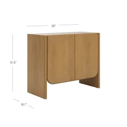 Mid Century Modern Arch Storage Cabinet Light Brown