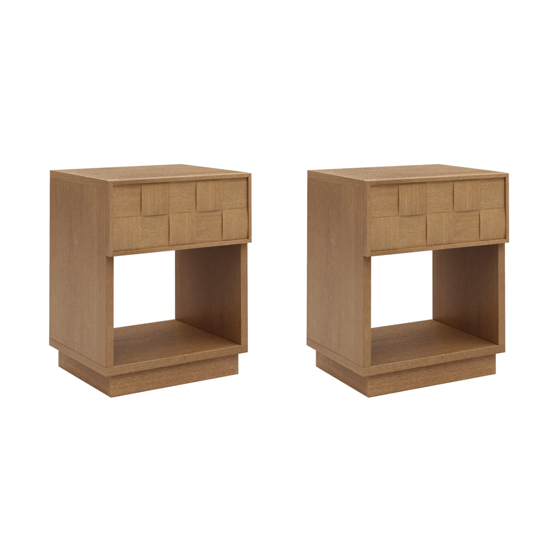 Mid Century Modern 1-Drawer Nightstand Set