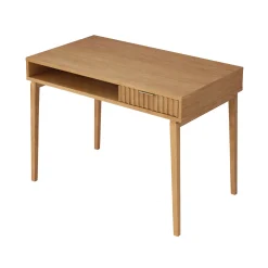 Mid-Century Modern Fluted Desk with Drawer