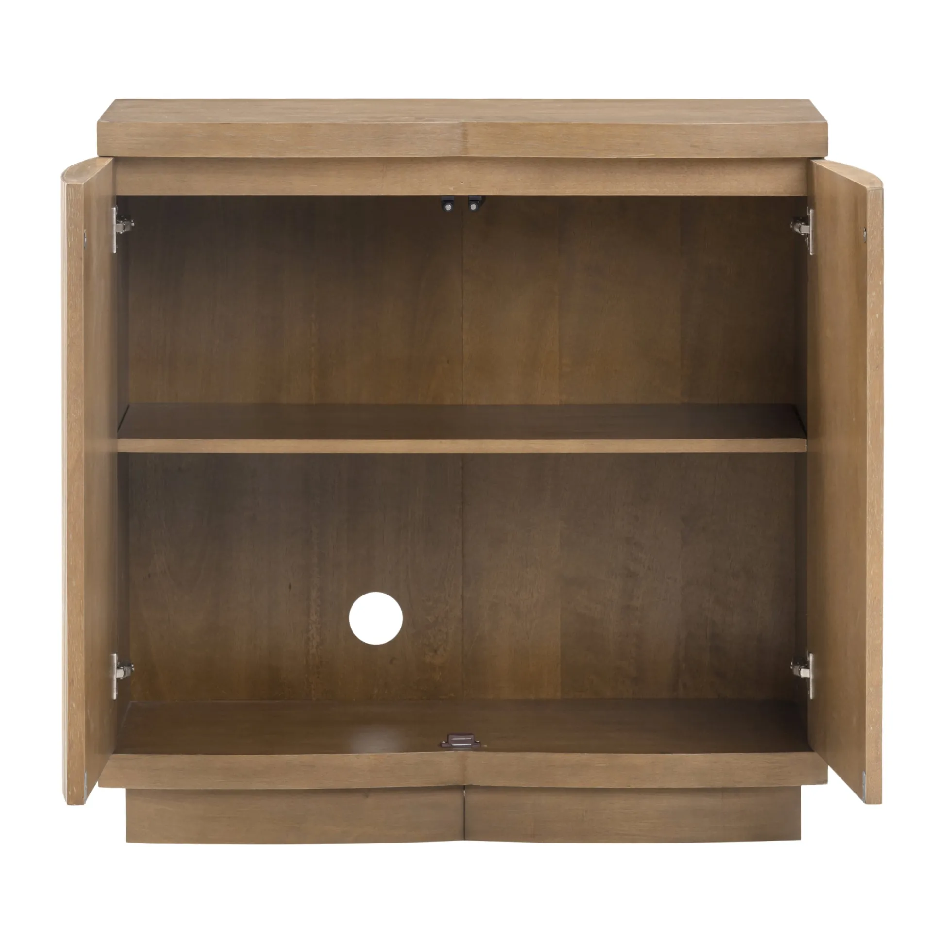 Mid-Century Modern Fluted TV Console Light Brown (for TVs up to 65")