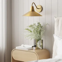 Mid-Century Modern Metal Vintaged Brass Wall Sconce