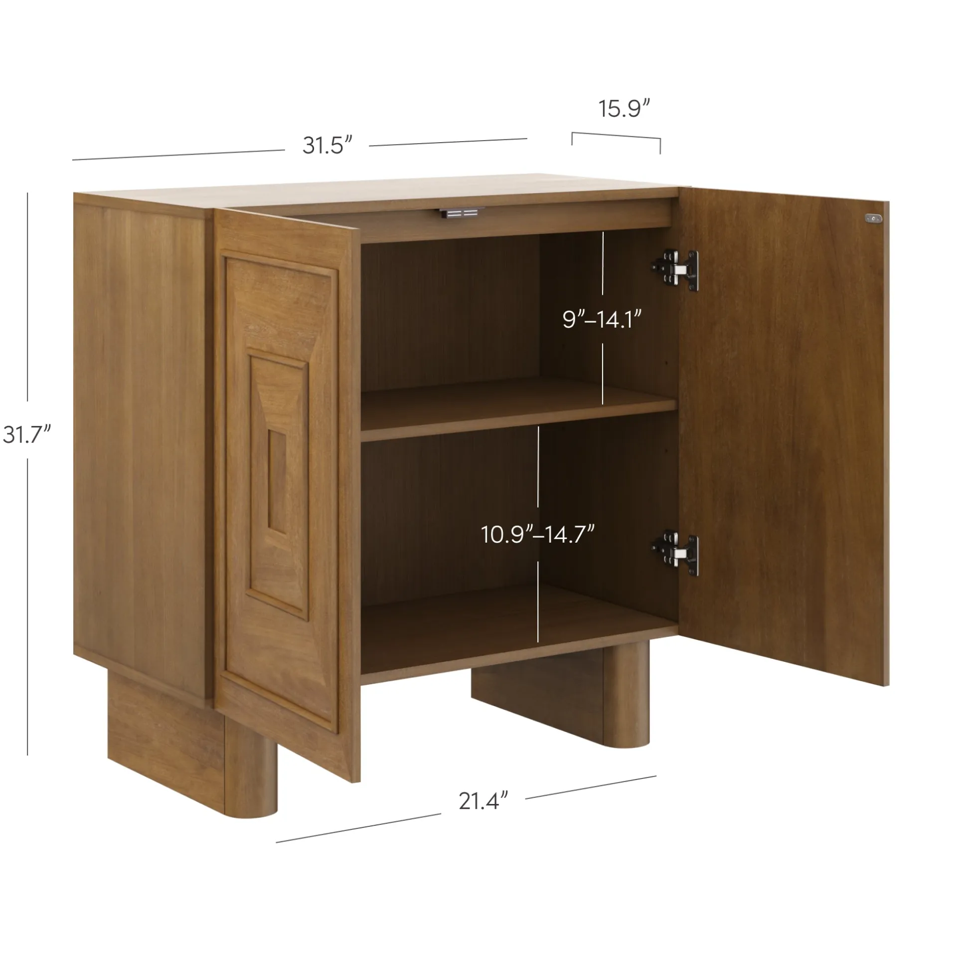 Mid Century Modern TV Console with Storage for TVs up to 75" Light Brown