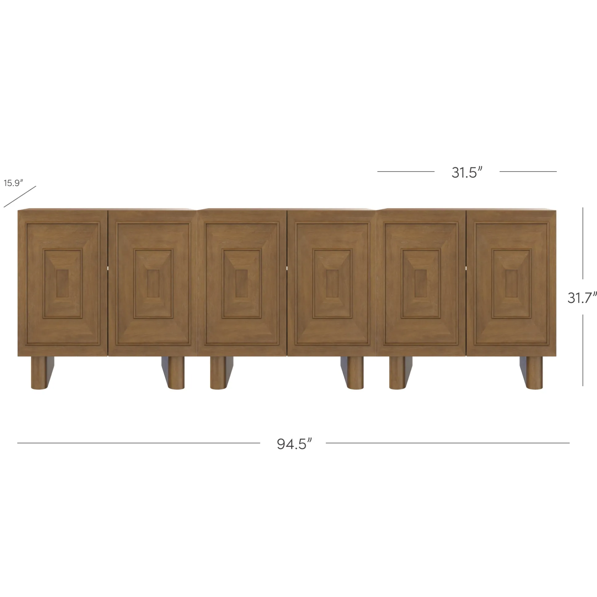 Mid Century Modern TV Console with Storage for TVs up to 75" Light Brown