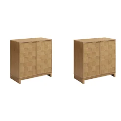 Mid Century Modern TV Stand Console with Doors for TVs up to 65