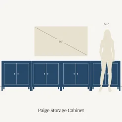 Mid Century Modern TV Stand Console with Doors for TVs up to 100
