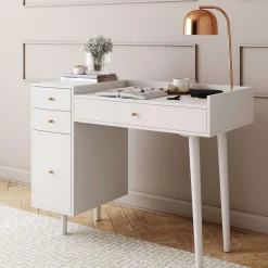 Mid-Century Modern Vanity Desk with Drawers