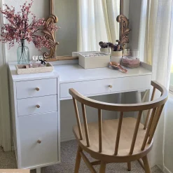 Mid-Century Modern Vanity Desk with Drawers