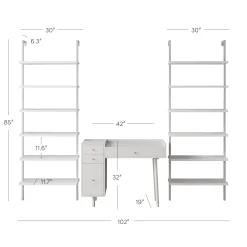 Mid-Century Modern White Wall Desk