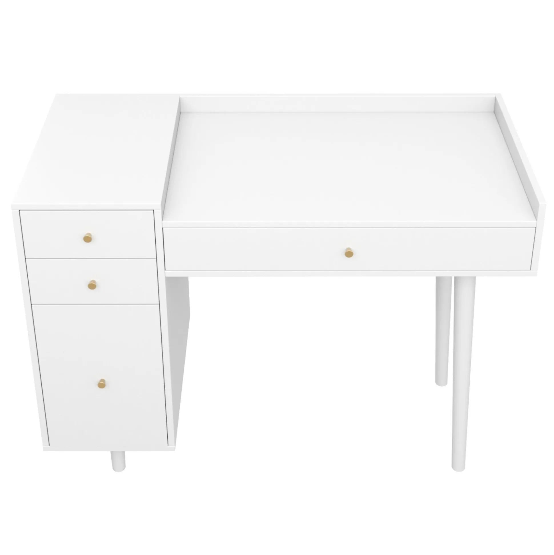 Mid-Century Modern White Wall Desk