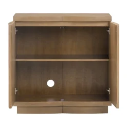 Mid-Century Modern Wood Fluted Large TV Console for TVs up to 100" Light Brown