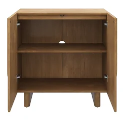 Mid Century TV Console Table with Storage for TVs up to 100" Light Brown