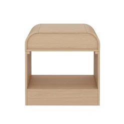 Mid-Century Wood Arched Nightstand Pale Oak (Set of 2)
