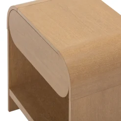 Mid-Century Wood Arched Nightstands Warm Oak (Set of 2)