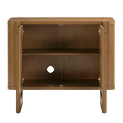 Mid-Century Wood TV Console Light Brown for TVs up to 65