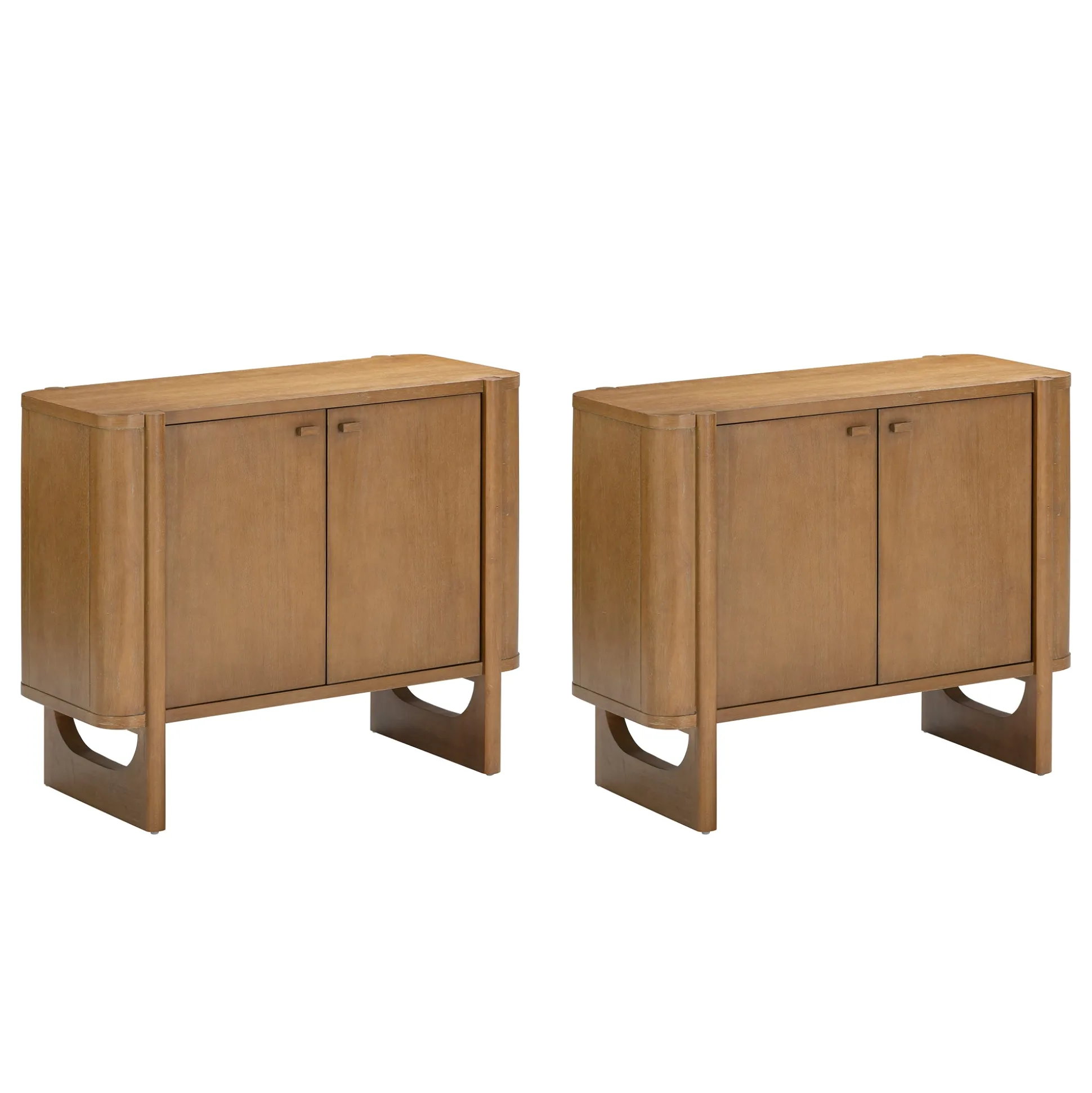 Mid-Century Wood TV Console Light Brown for TVs up to 65"