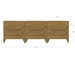 Modern 3-Drawer Solid Wood Dresser with Integrated Handles (Set of 3)