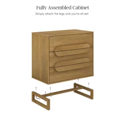 Modern 3-Drawer Solid Wood Dresser with Integrated Handles