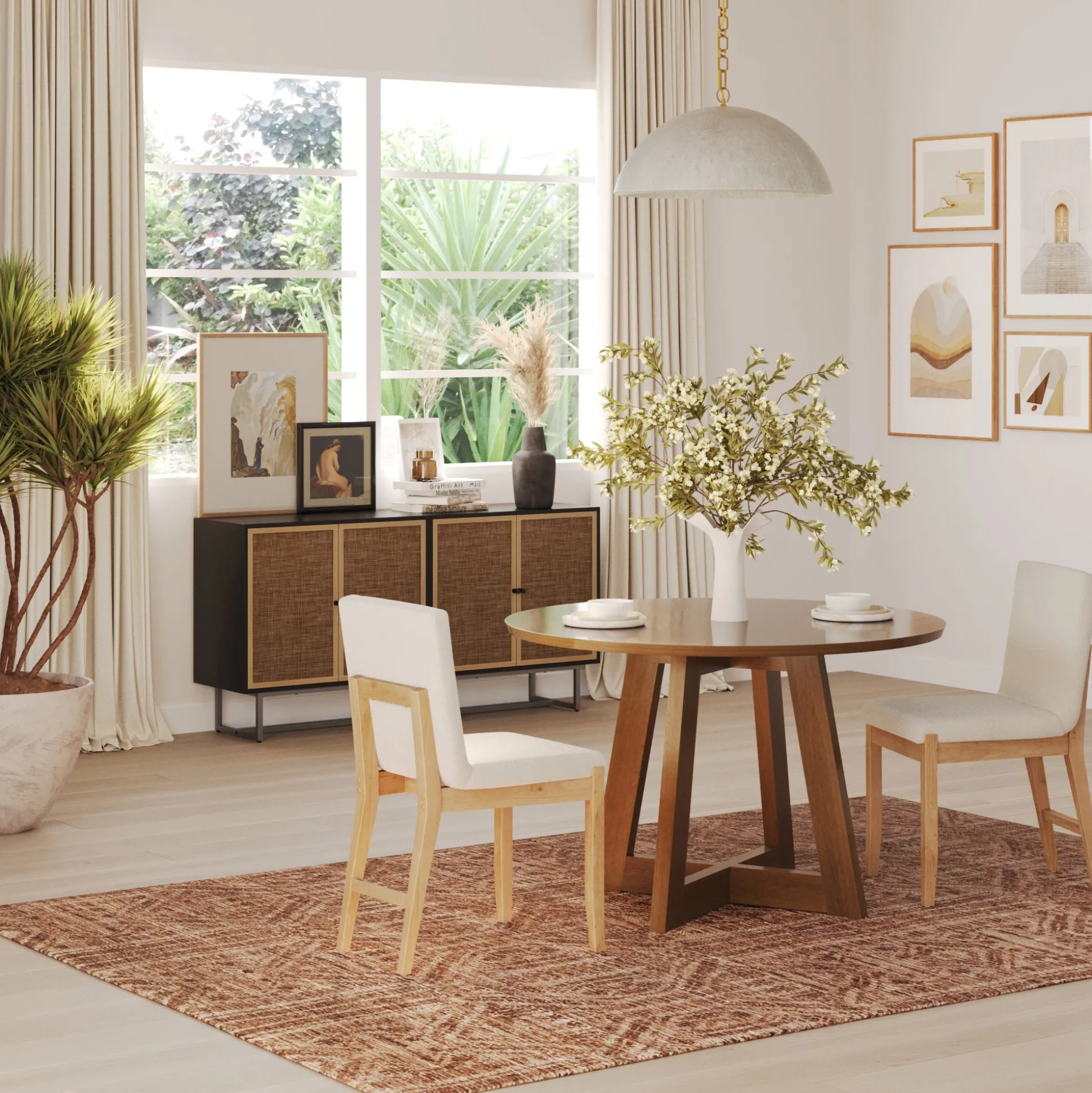 Modern Exposed Back Dining Chair (Set of 2)