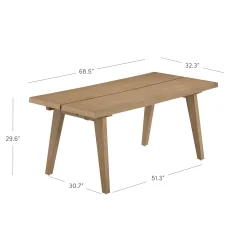 Modern Farmhouse Extendable Dining Table Light Brown
