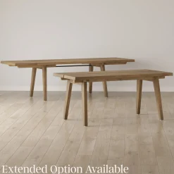 Modern Farmhouse Extendable Dining Table Light Brown