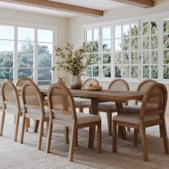 Modern Farmhouse Mango Wood Table Extension Light Brown