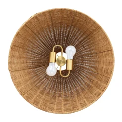 Modern Farmhouse Rattan Dome Pendant Light