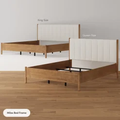 Modern King Bedroom Set with 2 Dressers and 2 Floating Nightstands Light Brown
