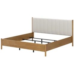 Modern King Bedroom Set with 2 Dressers and 2 Floating Nightstands Light Brown