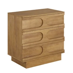 Modern King Bedroom Set with 2 Dressers and 2 Floating Nightstands Light Brown
