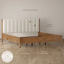 Modern King Bedroom Set with 1 Dresser and 2 Floating Nightstands Light Brown