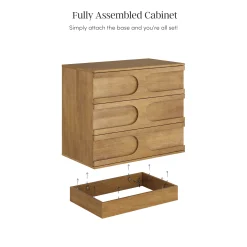 Modern Queen Bedroom Set with 2 Dressers and 2 Floating Nightstands Light Brown