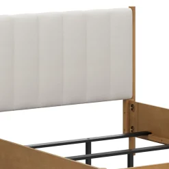Modern Queen Bedroom Set with 1 Dresser and 2 Floating Nightstands Light Brown
