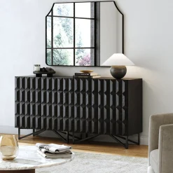 Modern TV Console with Textured Front for TVs up to 65