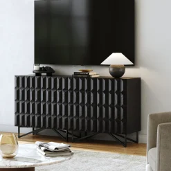 Modern TV Console with Textured Front for TVs up to 65