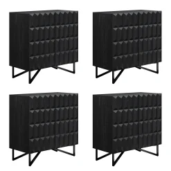 Modern TV Console with Textured Front for TVs up to 100" Black Oak