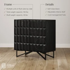 Modern TV Console with Textured Front for TVs up to 100