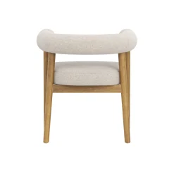 Modern Upholstered Curved Back Dining Chair Flax/Light Brown (Set of 4)