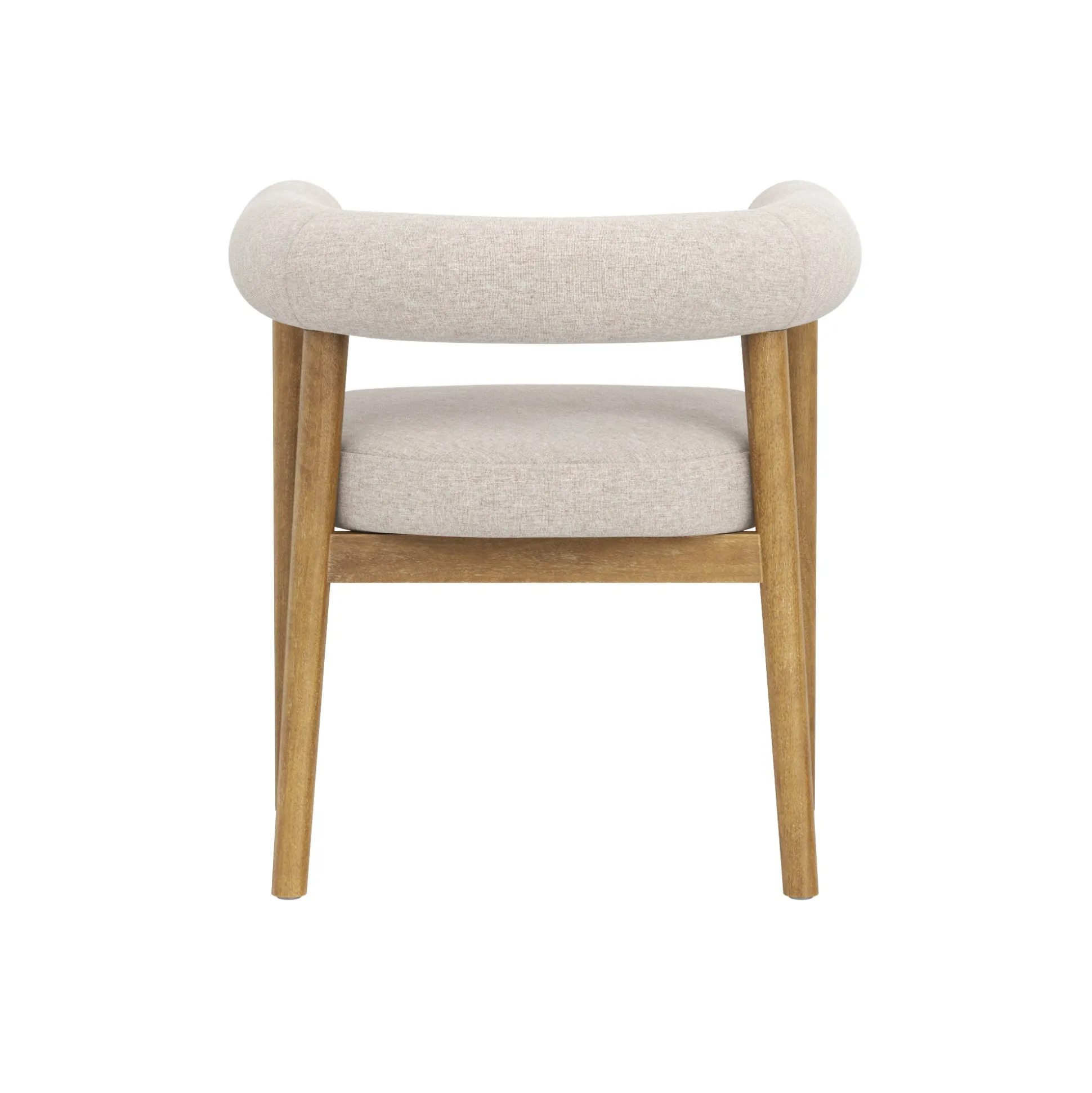 Modern Upholstered Curved Back Dining Chair Flax/Light Brown (Set of 4)
