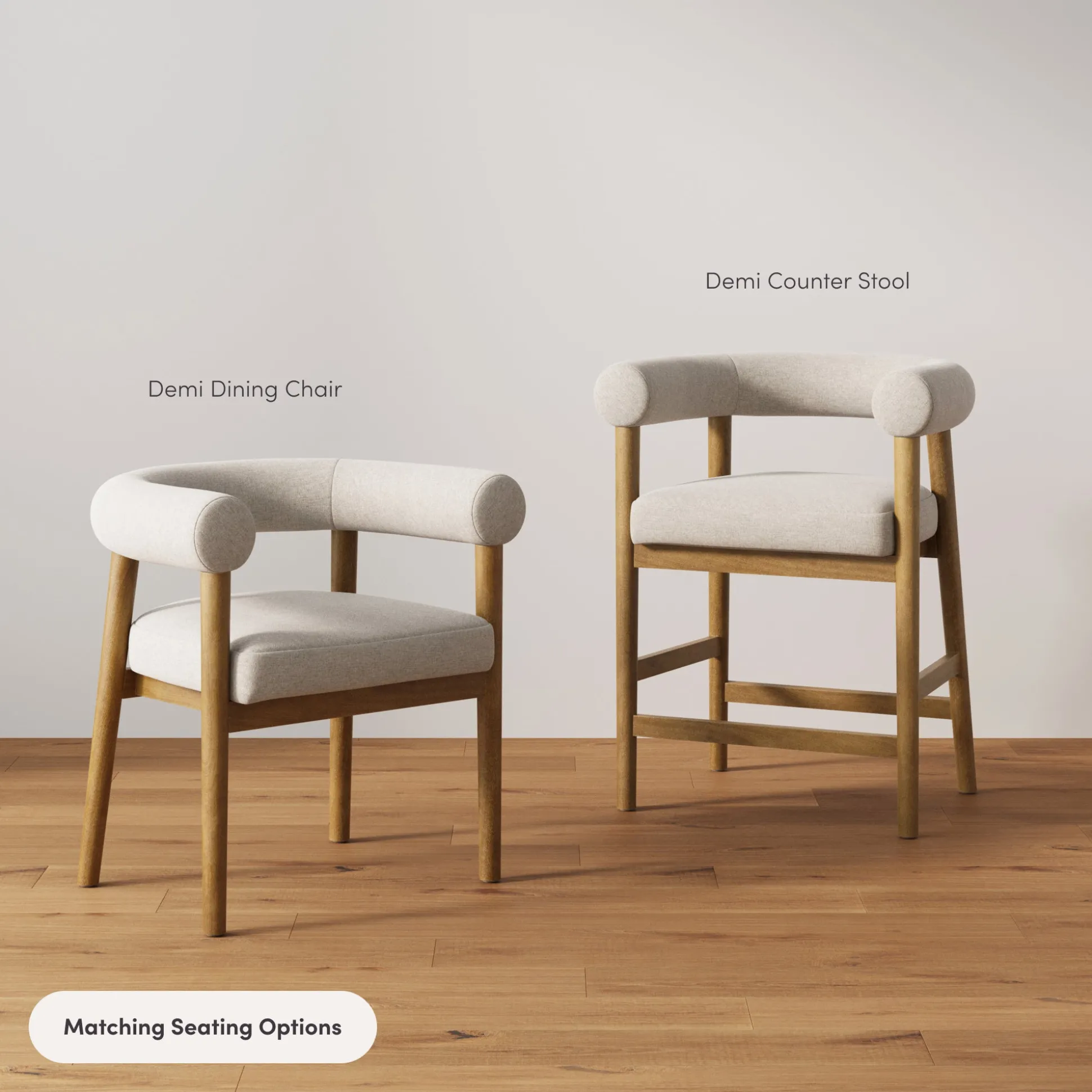 Modern Upholstered Curved Back Dining Chair Flax/Light Brown (Set of 4)