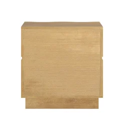 Modern Wood 2-Drawer Nightstand with Wavy Fronts Light Brown (Set of 2)