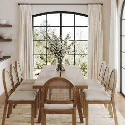 Natural Rattan Dining Table Set (8 Chairs)