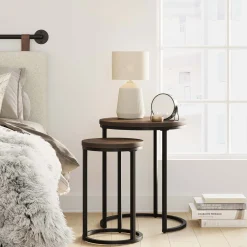 Nesting Round End Table Set Nutmeg