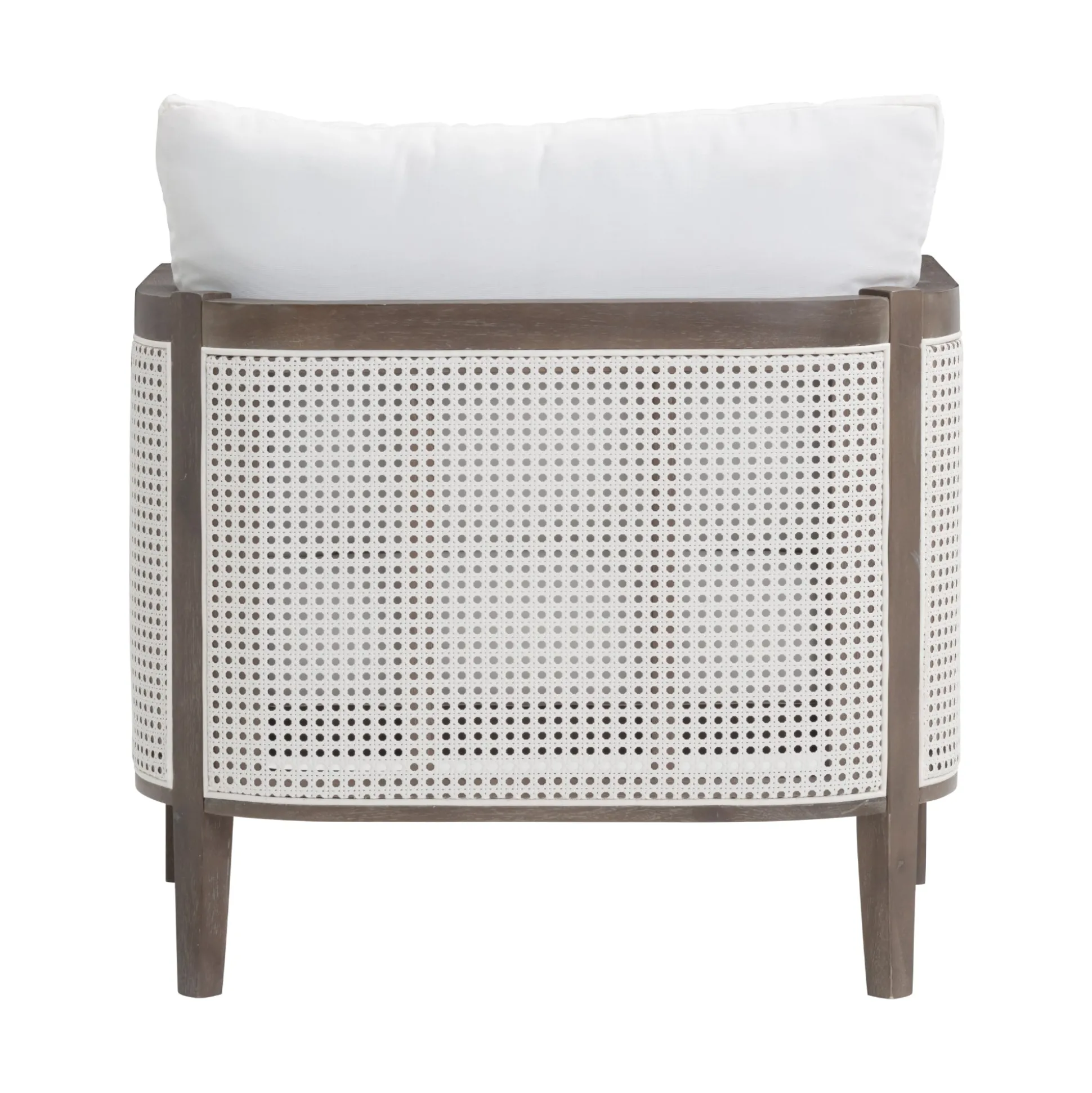 Outdoor Wood & Rattan Patio Arm Chairs Graphite (Set of 4)