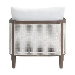 Outdoor Wood & Rattan Patio Arm Chairs Graphite (Set of 2)
