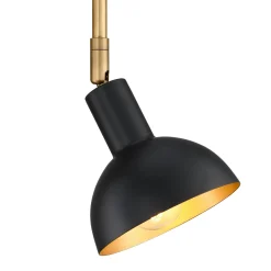 Plug-In Adjustable Metal Wall Light Black Brass