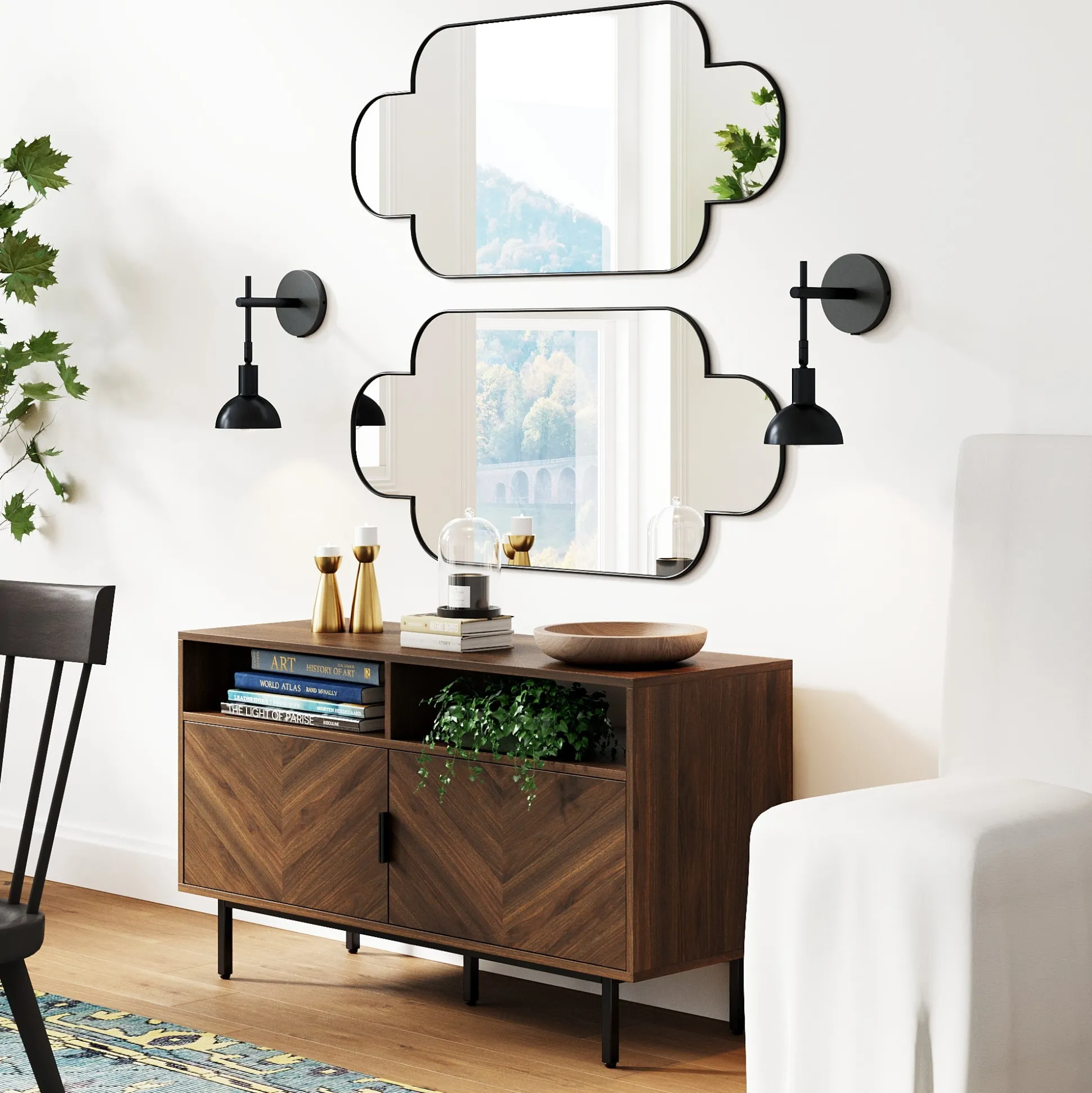 Plug-In Adjustable Metal Wall Light Black