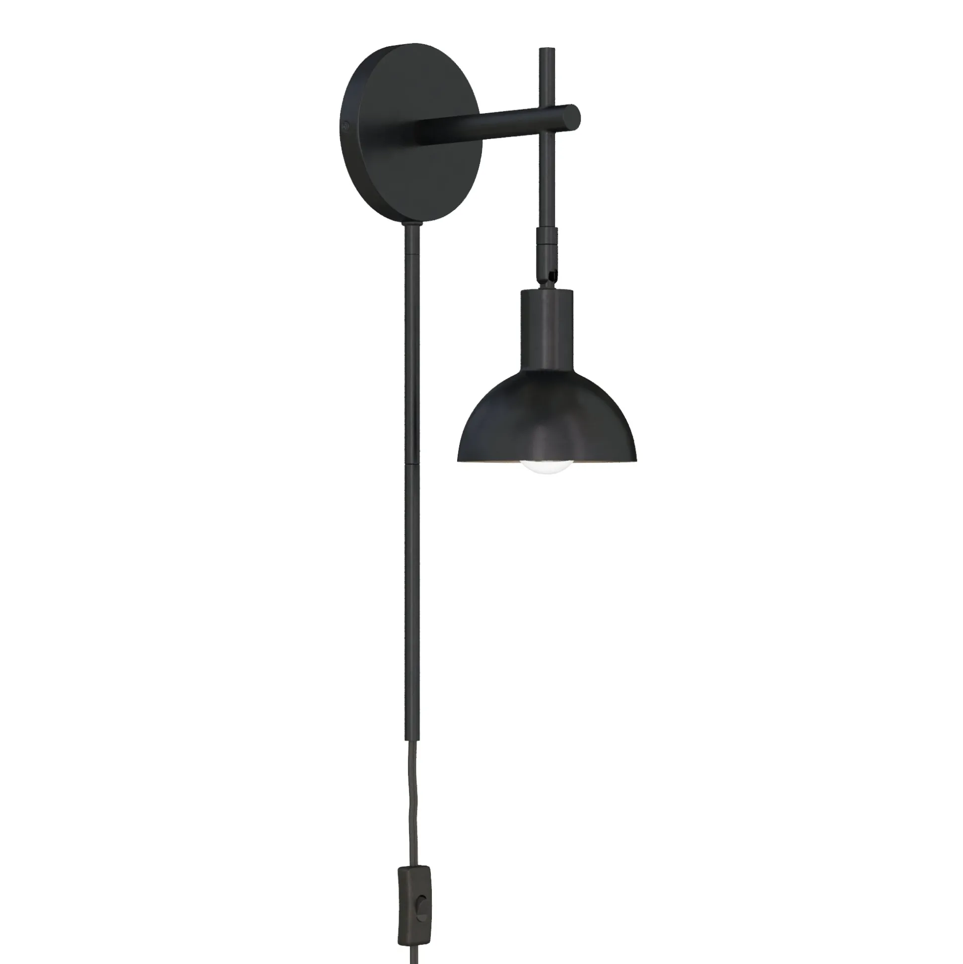 Plug-In Adjustable Metal Wall Light Black