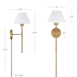 Plug-in Cotton Shade Wall Lights (Set of 2)