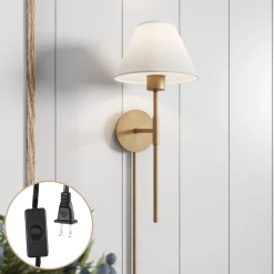 Plug-in Cotton Shade Wall Light
