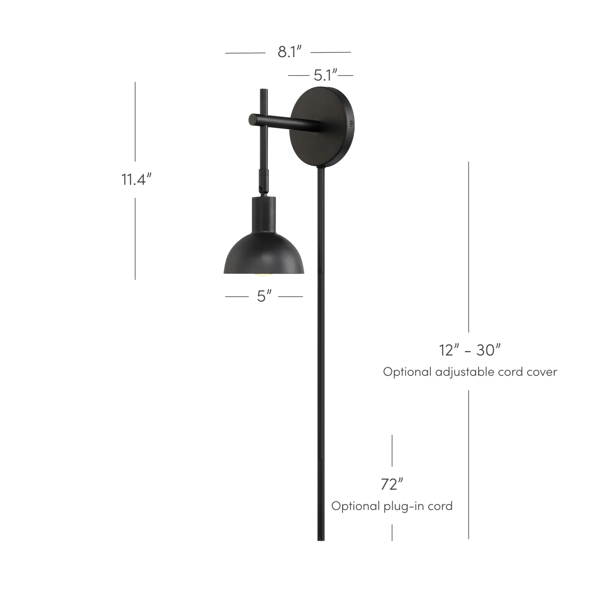 Plug-in Metal Wall Lights Black (Set of 2)